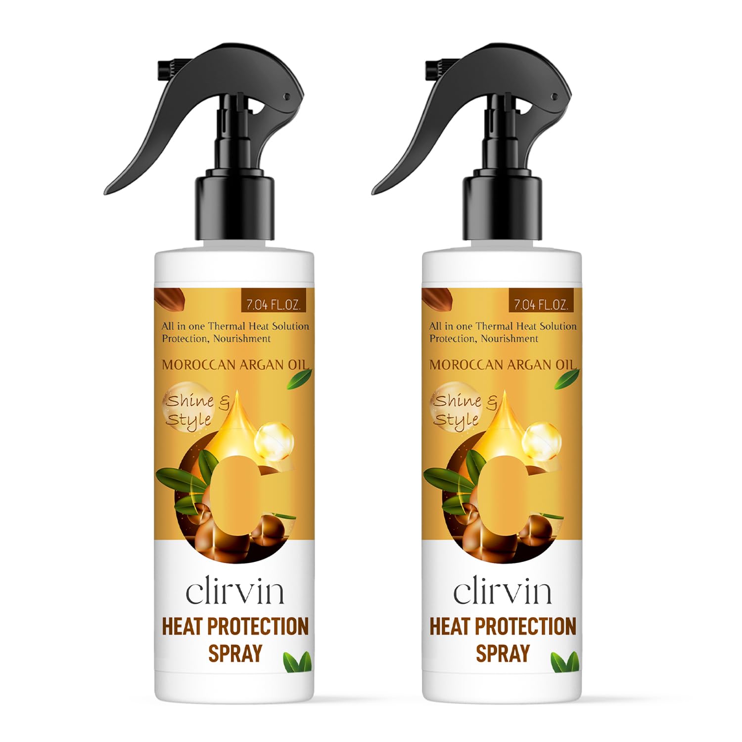 Clirvin Argan Oil Heat Protection Spray for Men & Women - Sulfate & Paraben Free Hair Styling Spray (400ml) - Perfect for Blow Drying, Straightening & Curling
