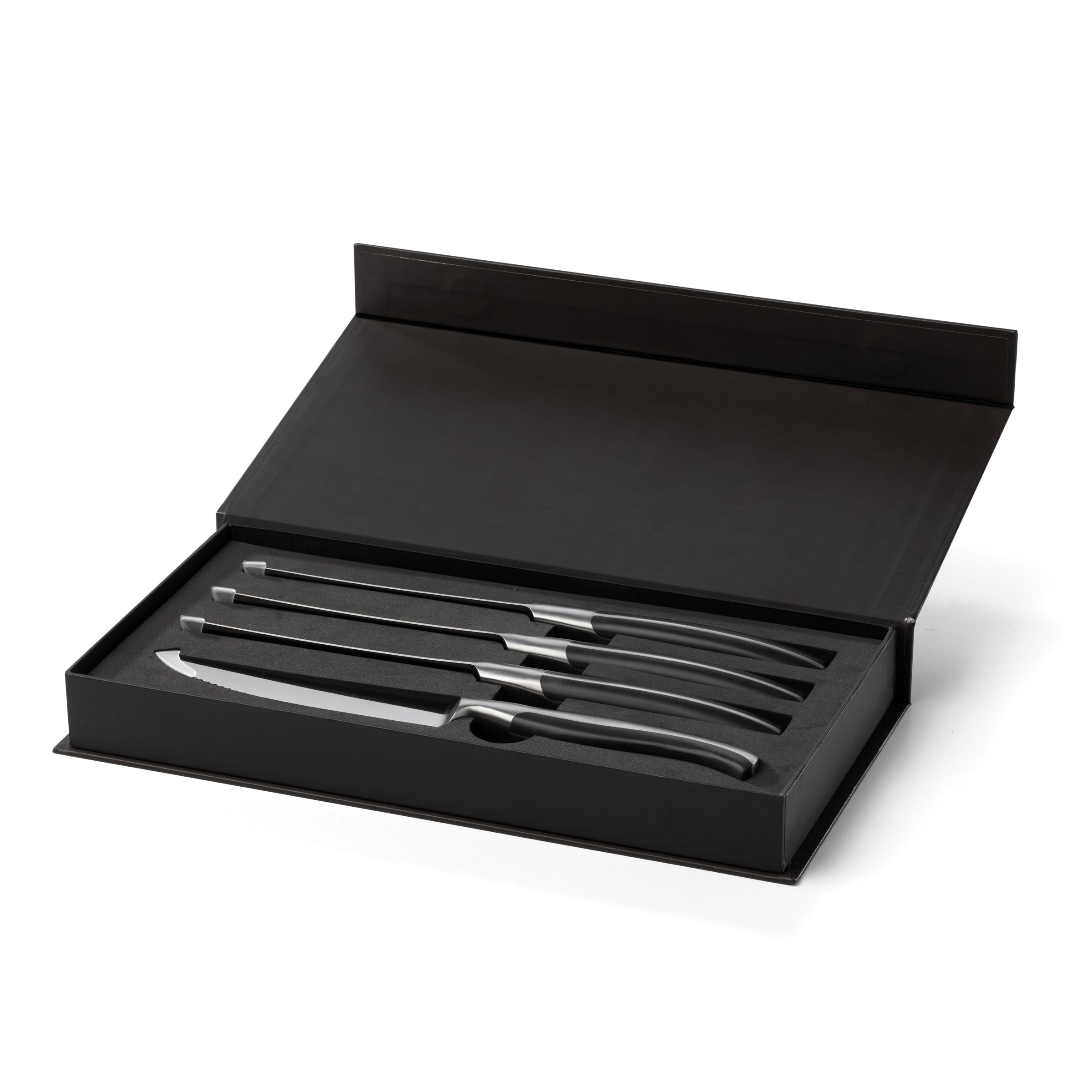 Premium Contour Steak Knives Set of 4 - Ergonomic Design for Perfect Slicing - Ideal for Steak Dinners, BBQ Parties & Fine Dining Experience