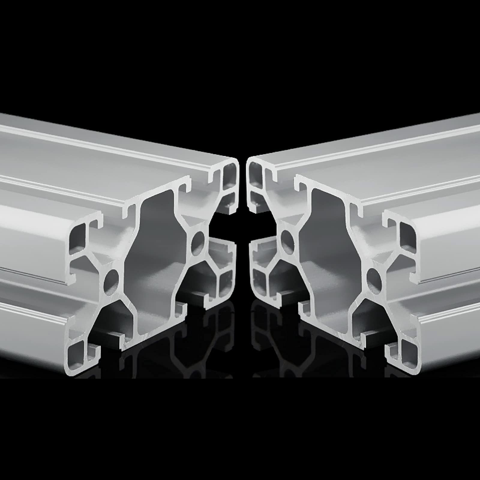 European Standard T-Type 8040 Anodized Silver Aluminum Extrusion Profile - 49.61 inch (1260mm) Linear Rail Guide Frame for 3D Printer & CNC DIY Projects (2Pcs) - Perfect for Building Custom Workstations, 3D Printer Enclosures, and Industrial Automation Systems