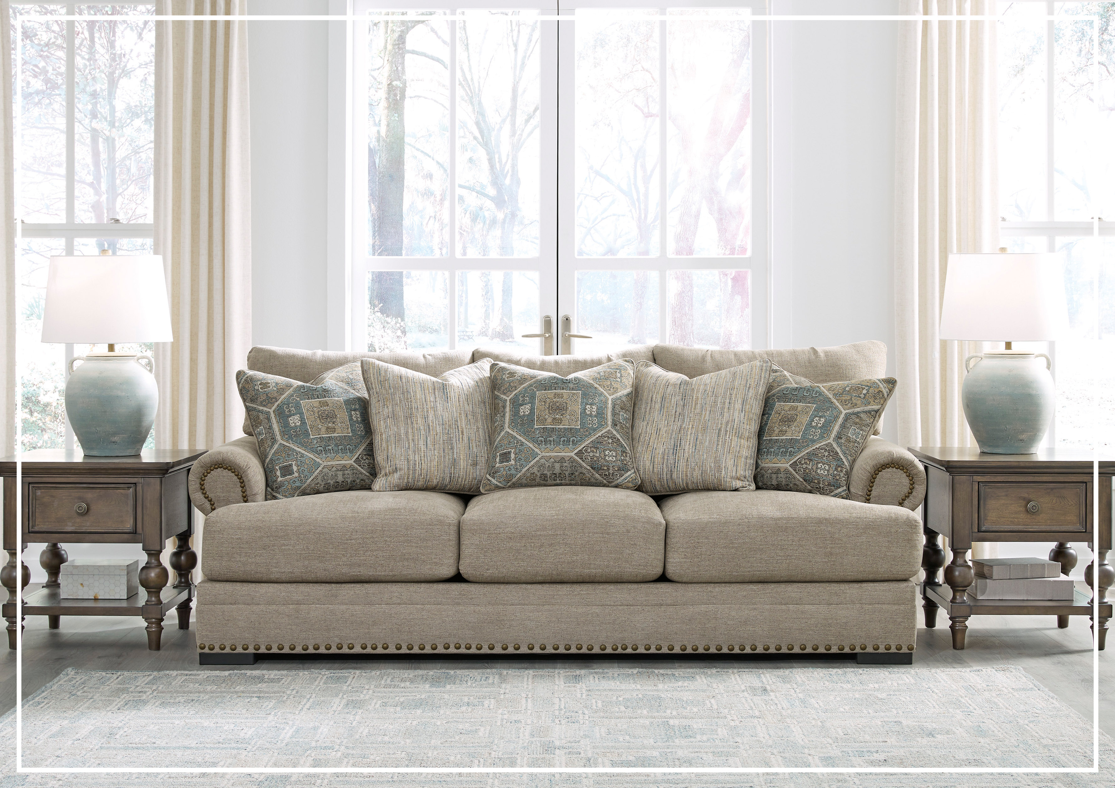 Galeshire 3-Seater Fabric Sofa - Comfortable Modern Living Room Couch for Small Spaces, Apartments & Cozy Homes | Perfect for Relaxing, Entertaining & Movie Nights