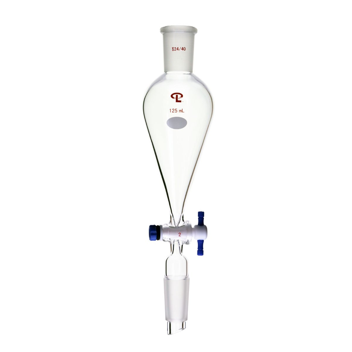 125mL Precision Separatory Funnel with PTFE Stopcock, 24/40 Upper & Lower Joints - Ideal for Chemical Extraction, Liquid Separation & Lab Experiments