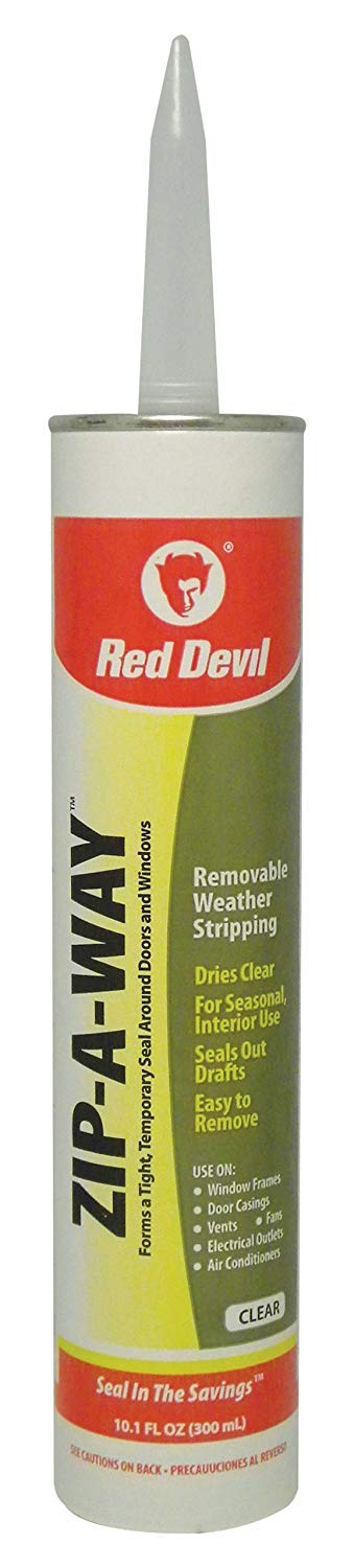 Red Devil 0606 Zip-A-Way Removable Sealant - 12 Pack Clear Caulk for Home Repairs, Bathroom & Kitchen Waterproofing - Easy Peel & Reusable Sealant for Windows, Doors & DIY Projects