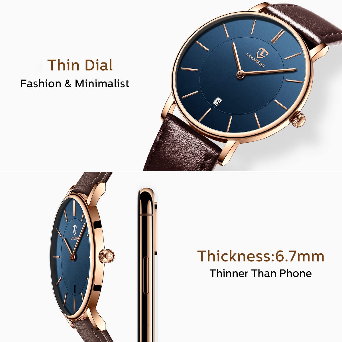BEN NEVIS Men's Minimalist Analog Watch with Date & Leather Strap - Stylish Fashion Accessory for Business, Casual & Everyday Wear