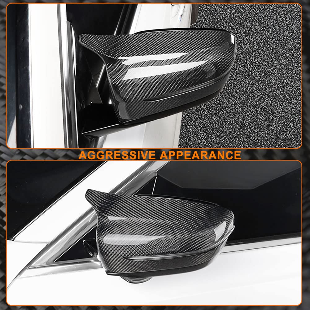 MCARCAR KIT G20 Carbon Fiber Mirror Caps for BMW 3 Series G20 G21 2019-2022 320i 330i 330e M340i Sedan & Wagon - Left Hand Drive (LHD) Replacement Side Mirror Cover Shell - Upgrade Your BMW's Exterior Style for Daily Driving & Car Shows