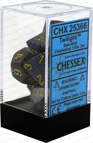 Chessex Polyhedral 7-Dice Set for RPG Games - Speckled Twilight Design - Perfect for Dungeons & Dragons, Pathfinder, and Tabletop Roleplaying