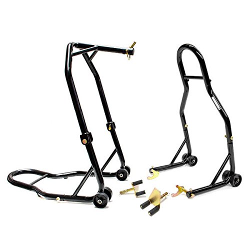 Venom Motorcycle Front & Rear Dual Lift Stand - Compatible with Yamaha VMAX - Heavy Duty Bike Lift for Maintenance & Storage
