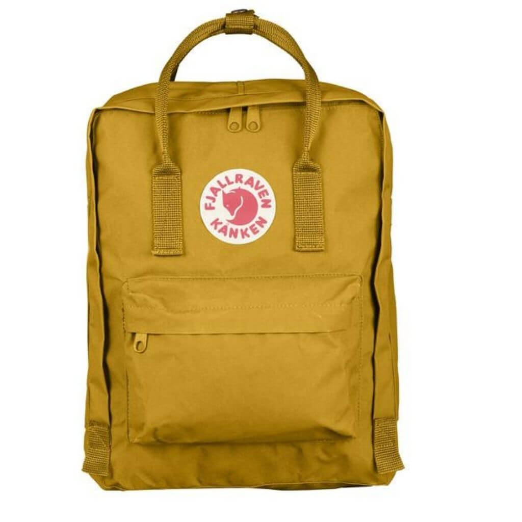 Fjallraven Kanken Backpack - Lightweight & Durable School & Travel Backpack in Ochre | Perfect for Hiking, College & Everyday Use