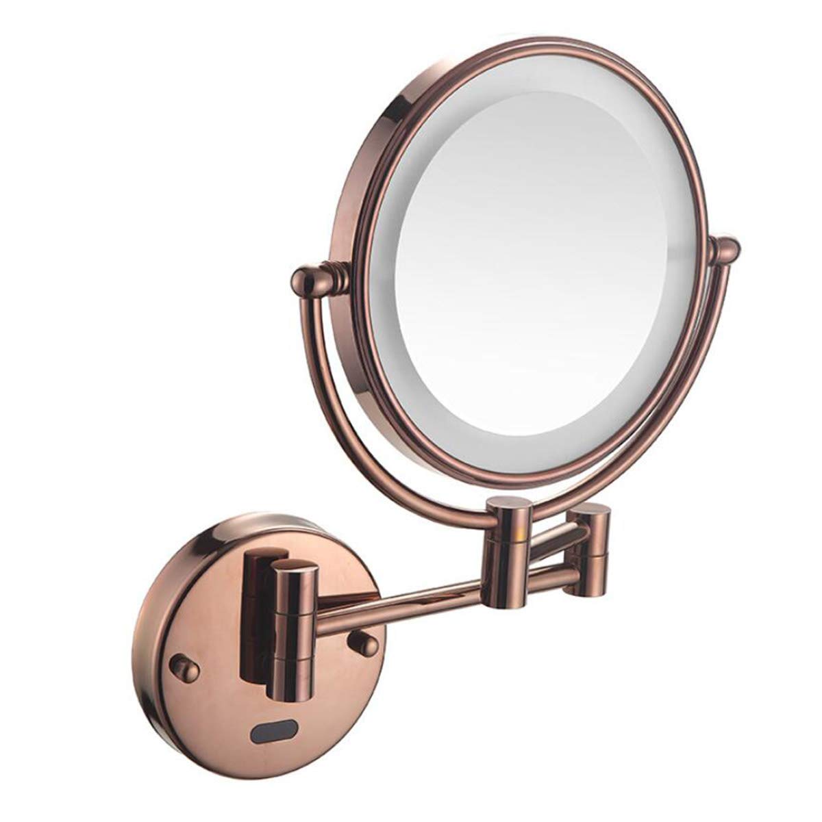 BYCDD LED Makeup Mirror with Lights - 3X Magnification, Rose Gold | for Bathroom & Bedroom Vanity