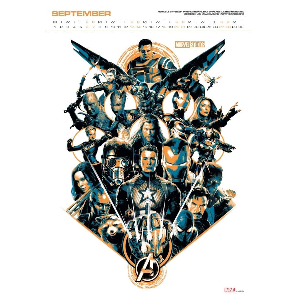 2025 Marvel Superheroes Official Deluxe A3 Wall Calendar - Monthly View - Perfect for Home, Office & Gifts for Marvel Fans