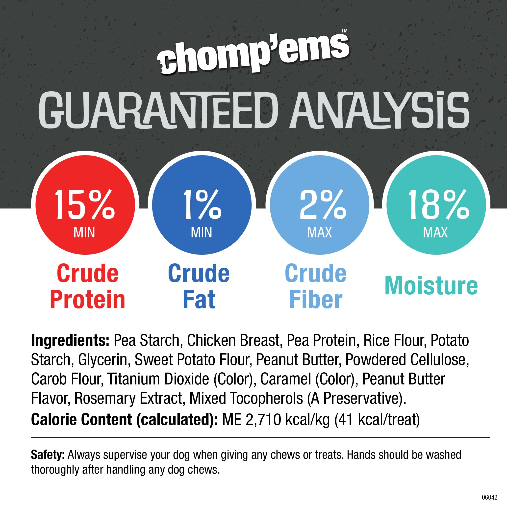 CHOMP 'EMS Chicken & Peanut Butter Dog Chews - Natural Rawhide-Free Treats for All Life Stages - 2