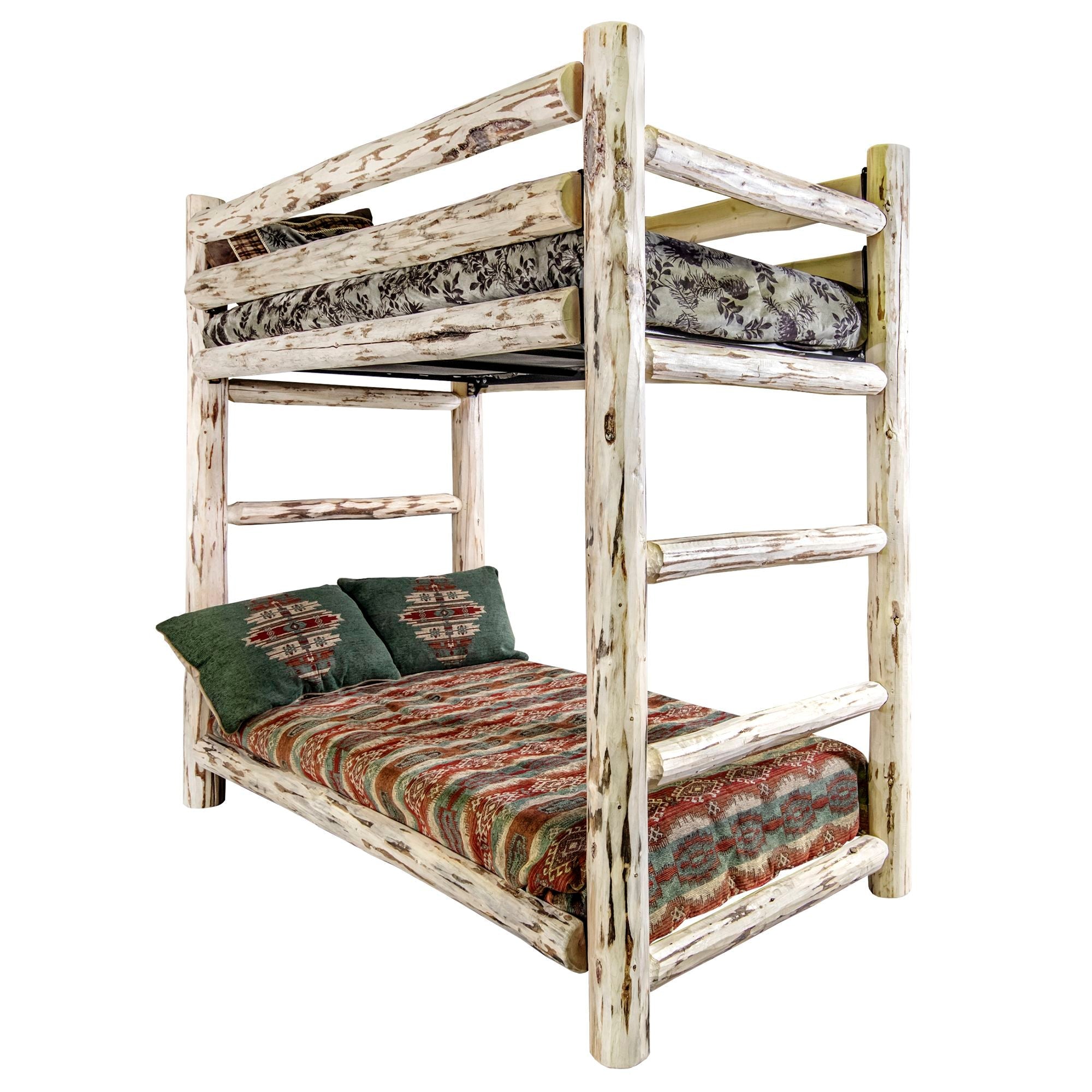 Montana Bunk Bed for Kids & Teens - Twin Over Twin Wooden Loft Bed with Guardrails & Ladder - Perfect for Small Bedrooms, Dorm Rooms & Shared Spaces