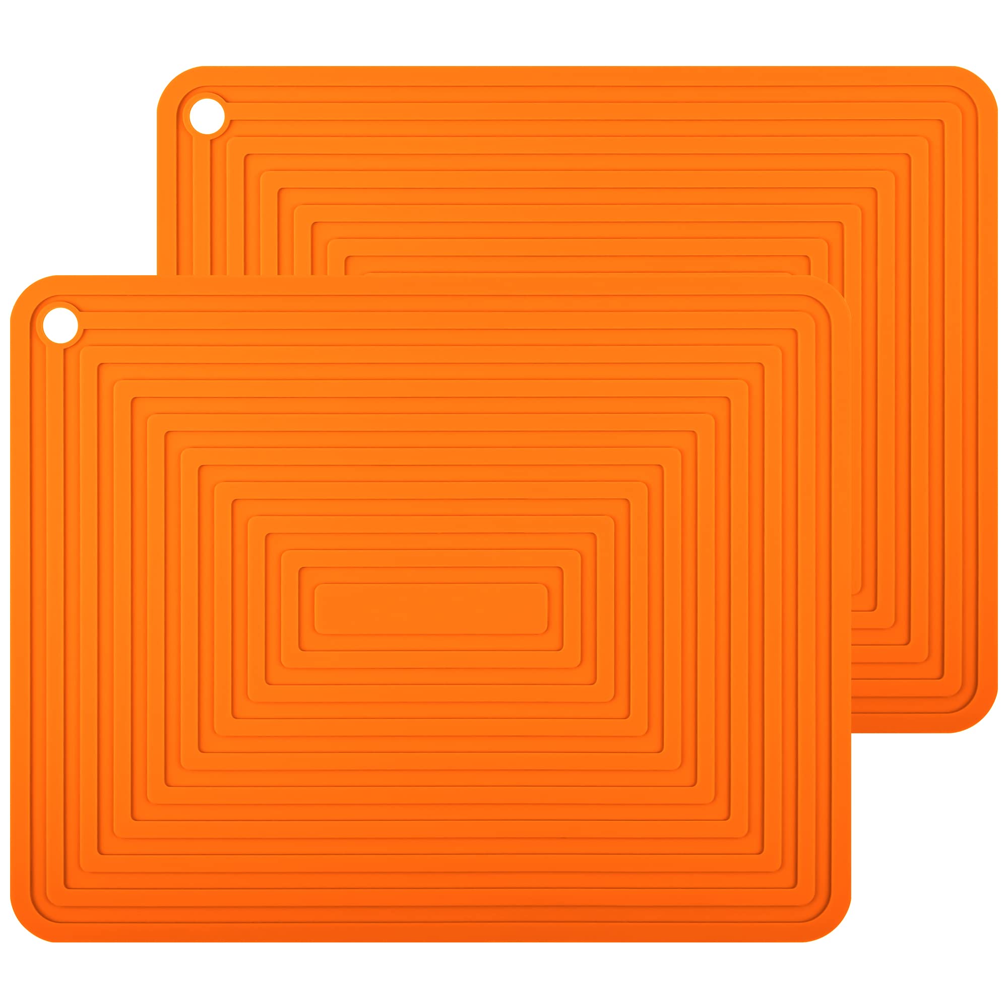Smithcraft Silicone Trivets Set of 2 - Heat Resistant Hot Pads for Pots, Pans & Kitchen Counter - Durable & Flexible Orange Silicone Pot Holders - Perfect for Dining, Cooking & Serving Hot Dishes