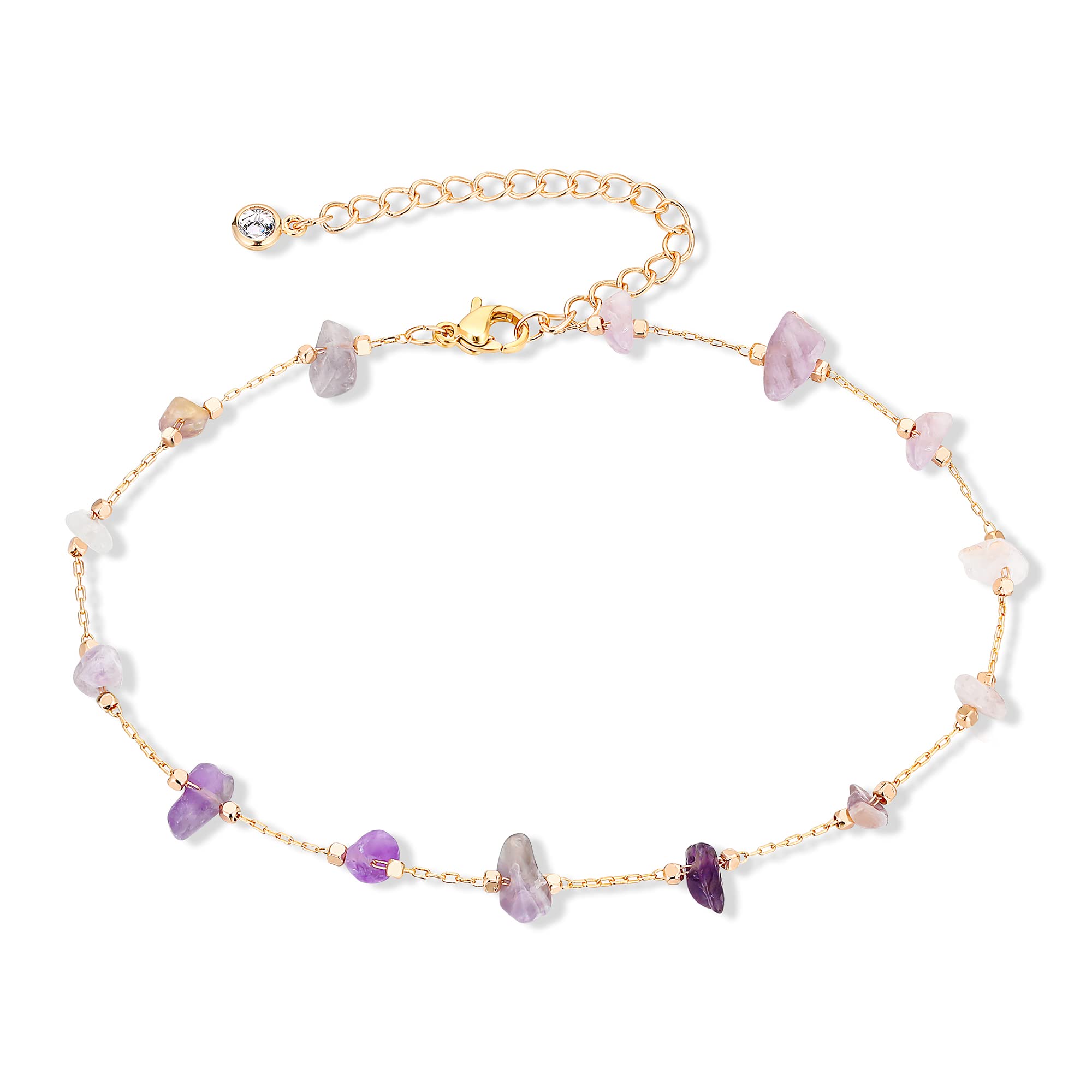 14K Gold Plated Adjustable Ankle Bracelet for Women - Daisy Moon Star Evil Eye Boho Beach Foot Chain, Dainty Anklet Jewelry for Casual Wear, Summer Outfits, and Beach Vacations