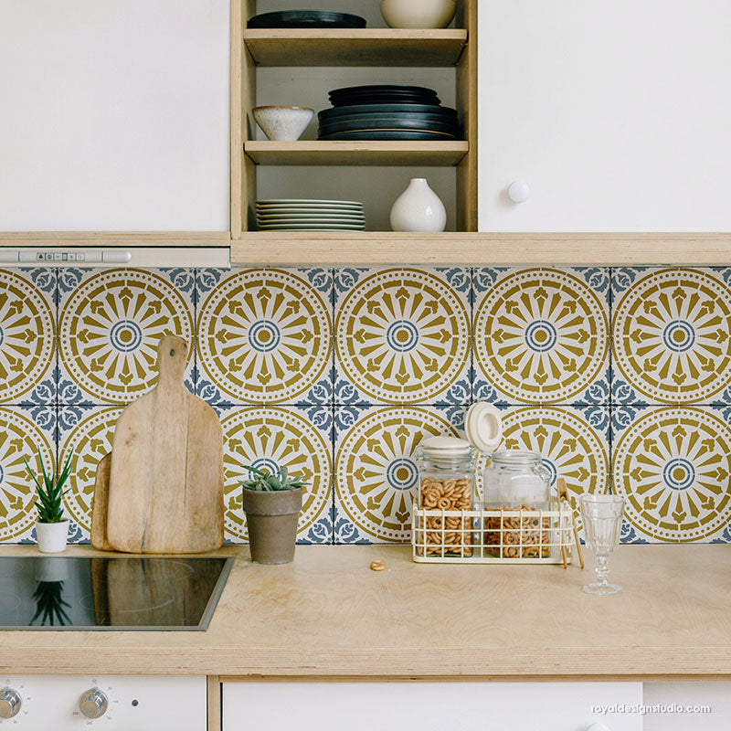 Delicate Tile Stencil - Reusable DIY Wall & Floor Stenciling Kit for Home Decor, Bathroom & Kitchen Renovation | Perfect for Creating Custom Patterns on Ceramic, Porcelain & Concrete Tiles