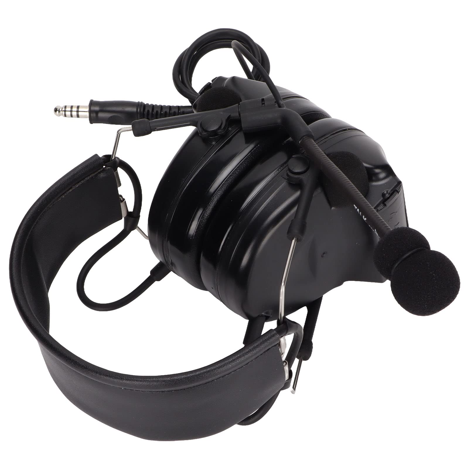 Premium Noise Cancelling Headphones with 7.1mm Silicone Earmuffs & Detachable Mic - U94 PTT Compatible for 3.5mm Mobile Phones (Black) - Ideal for Gaming, Calls, and Office Work
