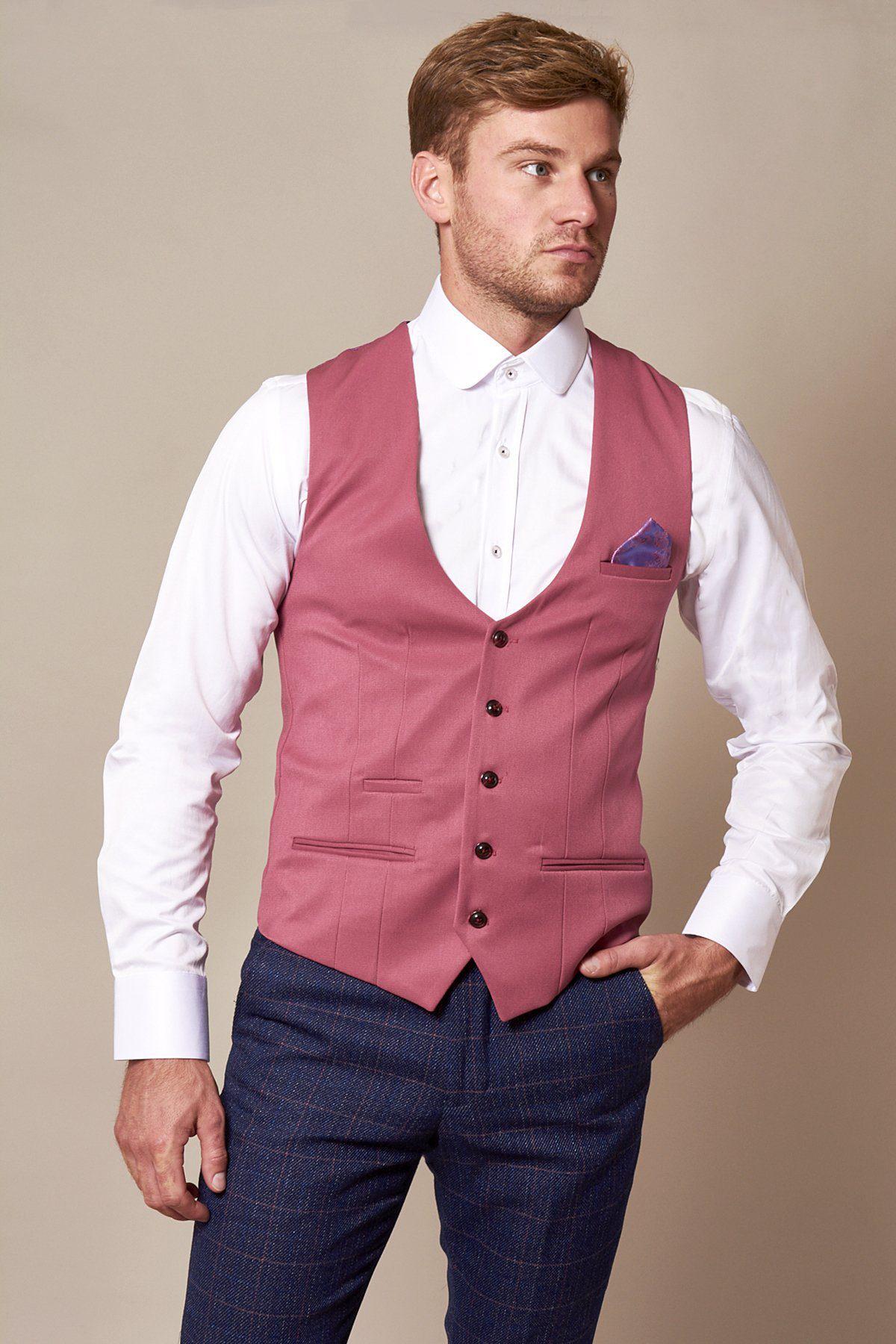 KELLY Women's Pink Single Breasted Waistcoat Vest - Slim Fit Formal Office Wear for Business & Special Occasions