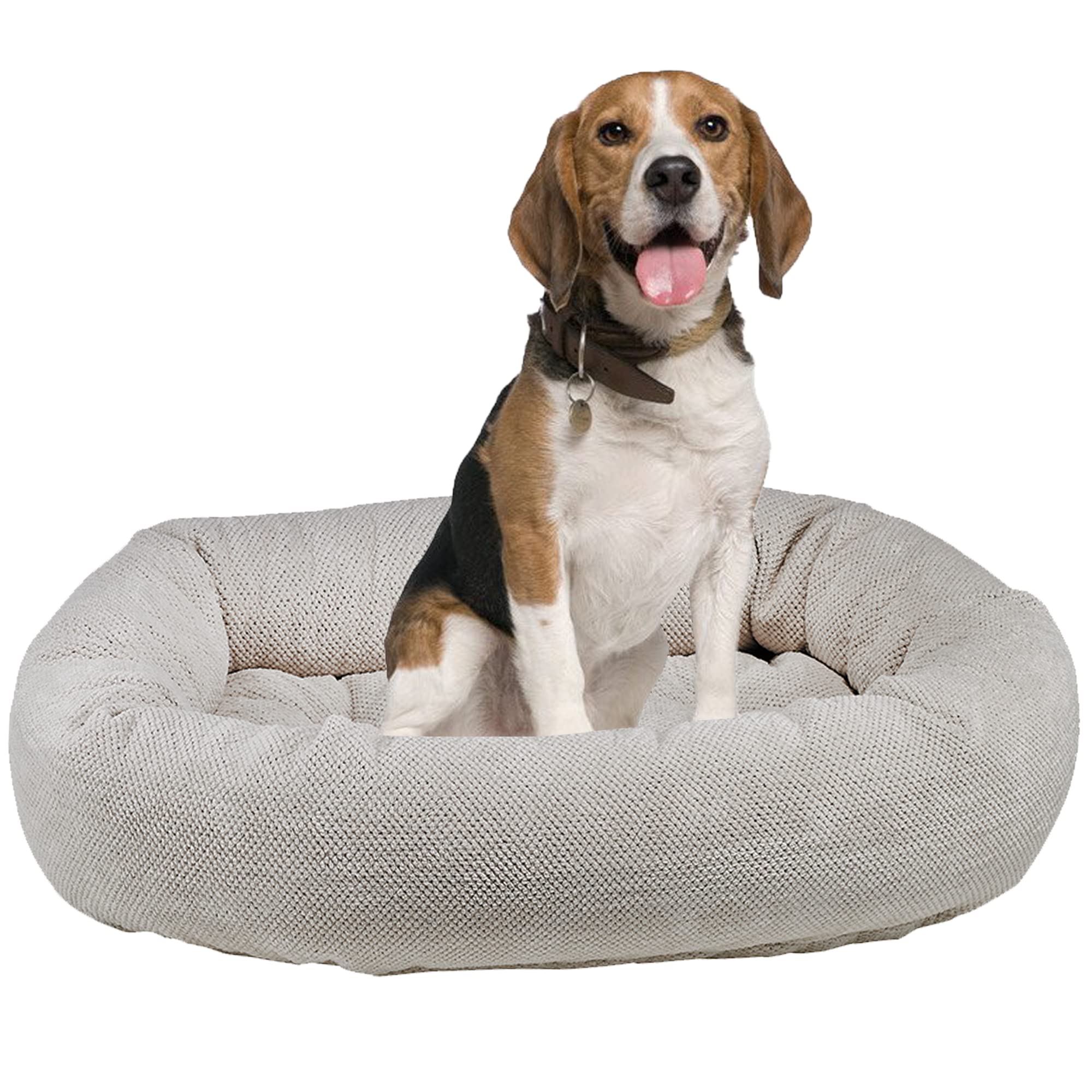 Bowsers Aspen Chenille Donut Dog Bed - Calming Orthopedic Pet Bed with Removable Tufted Cushion & Overstuffed Bolster, Medium Size - High Memory Polyester Fiber & Premium Upholstery Fabric for Small/Medium Dogs - Perfect for Anxiety Relief, Crate Training & Cozy Napping Spots