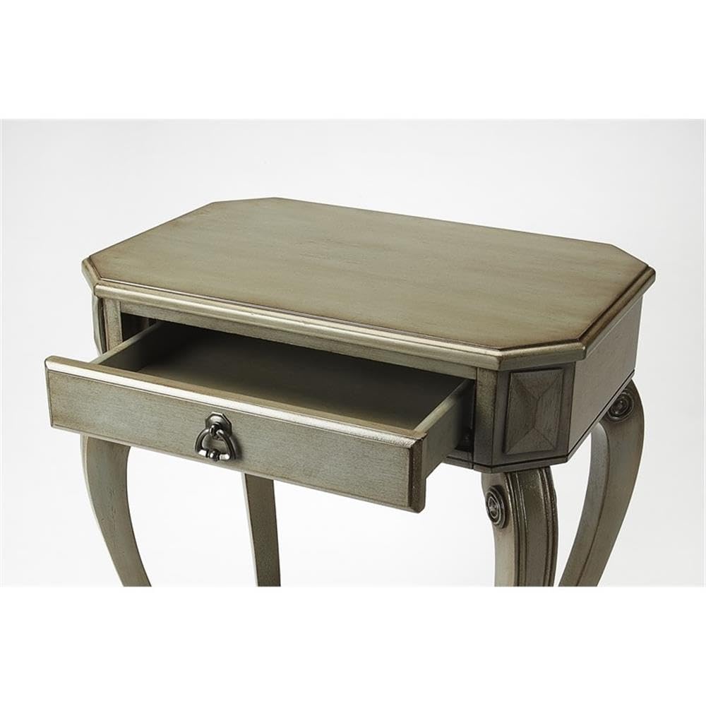 Beaumont Lane Mastercrafted Gray Satin Console Table - Elegant Entryway & Hallway Decor for Modern Homes