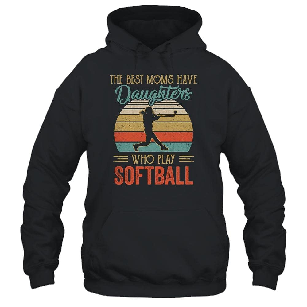 Best Mom Softball Daughter Vintage T-Shirt & Hoodie - Perfect Gift for Mother's Day, Game Day & Sports Fans