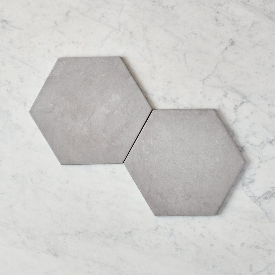 Premium Bells Beach Charcoal Hexagon Porcelain Tile - Encaustic Look Floor & Wall Tile for Kitchen, Bathroom & Backsplash