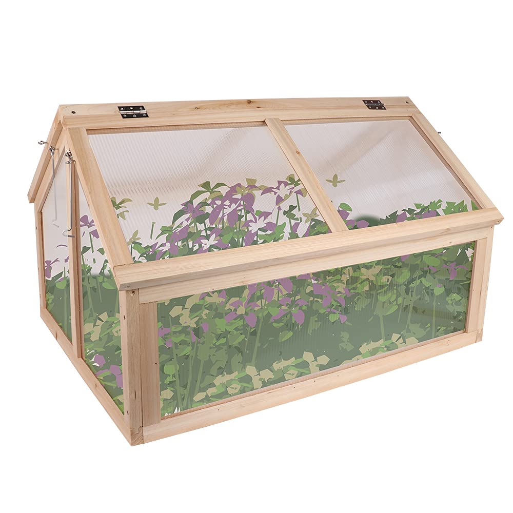 **Durable Heavy Duty Wooden Cold Frame Raised Planter Greenhouse Bed – Foldable & Sturdy for Indoor Outdoor Use – Perfect for Patio, Balcony, Garden, Backyard, Farmhouse & Home Decor (Style 1)**