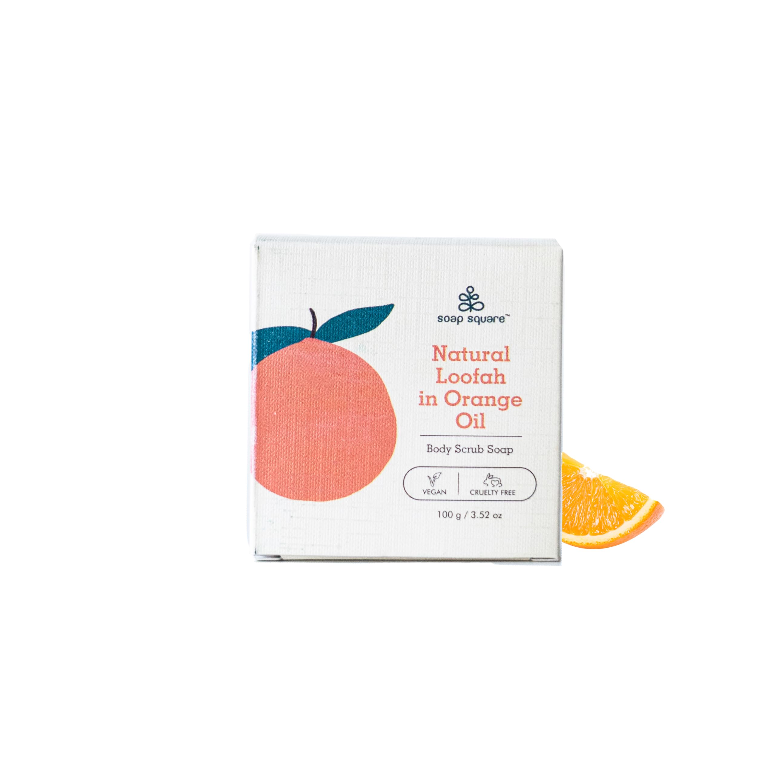 Natural Loofah Orange Oil Soap Bar - SLS Free, Paraben Free, Vegan & Cruelty-Free - Handmade in India - Perfect for Gifting, Customized Presents & Fresh Skin Care