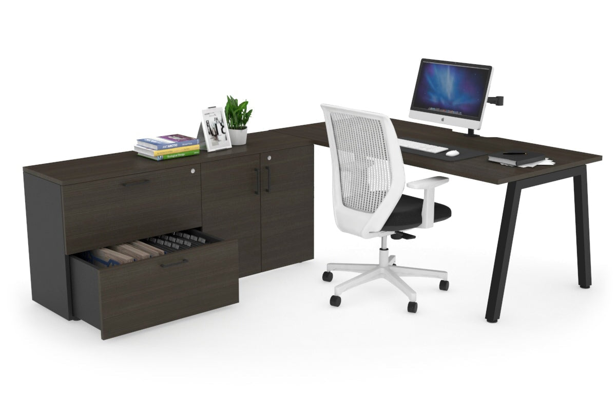 Quadro A Executive Office Chair - Black Frame with Cable Scallop [1600L x 800W] - Ergonomic Desk Chair for Home Office & Conference Room