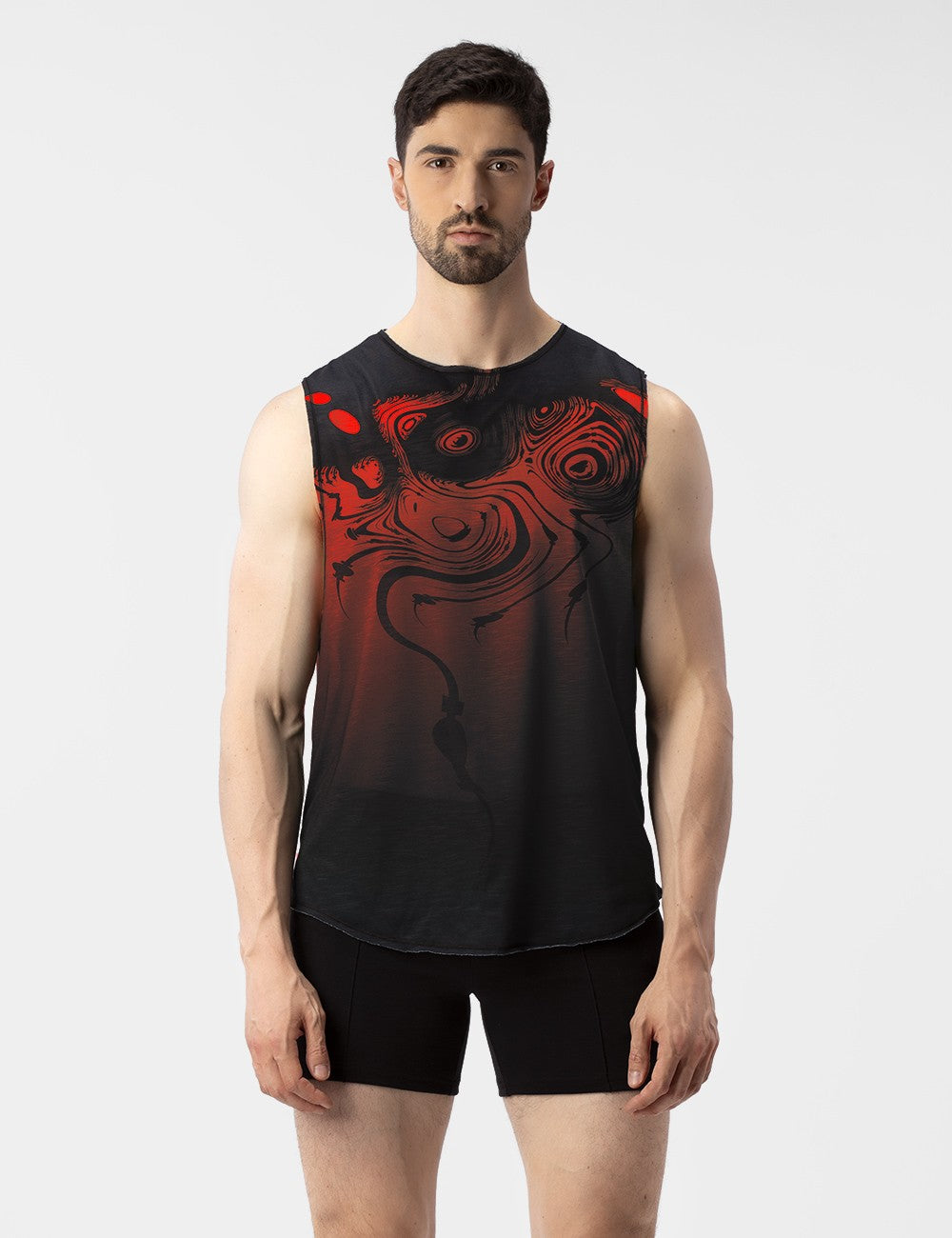 Barcode Berlin Keta Muscle Tank Top for Women - Red & Black Sleeveless Workout Shirt | Gym, Running, Yoga & Casual Wear