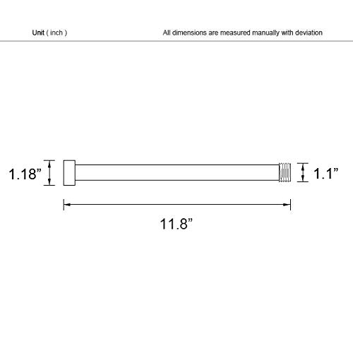 Gotonovo G3/4 Shower Extension Tube - 12 Inch Polished Chrome Shower Extender Bar for Taller Shower Height - Perfect for Outdoor, RV & Bathroom Shower Pipe Extension
