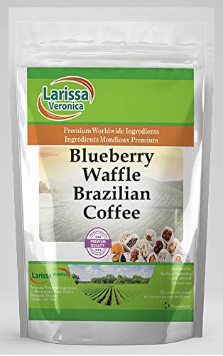 Premium Blueberry Waffle Flavored Brazilian Coffee Beans - Gourmet Whole Bean Coffee, Naturally Flavored, 4 oz Bag - Perfect for Breakfast, Brunch & Coffee Lovers - ZIN 568839