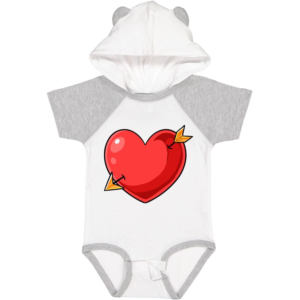 Inktastic Red Heart with Arrow Baby Bodysuit - Cute Valentine's Day Outfit for Infants & Toddlers - Perfect for Family Photos, Holidays & Special Occasions
