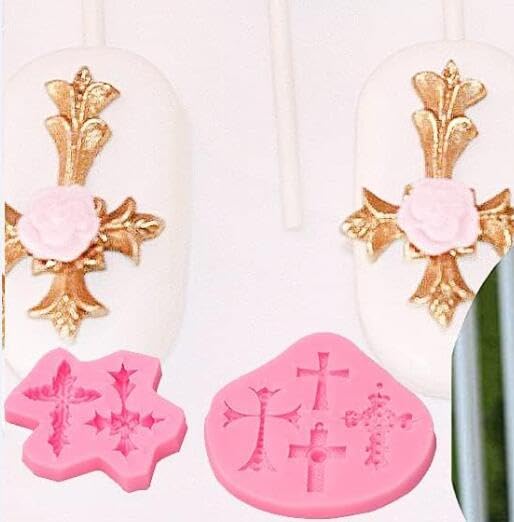 2-Piece Silicone Cross Cake Molds for Baptism - Reusable Baking Decorations for Baptism Cakes, Cupcakes & Desserts - Perfect for Baptism Party Supplies, Church Events & Christian Celebrations