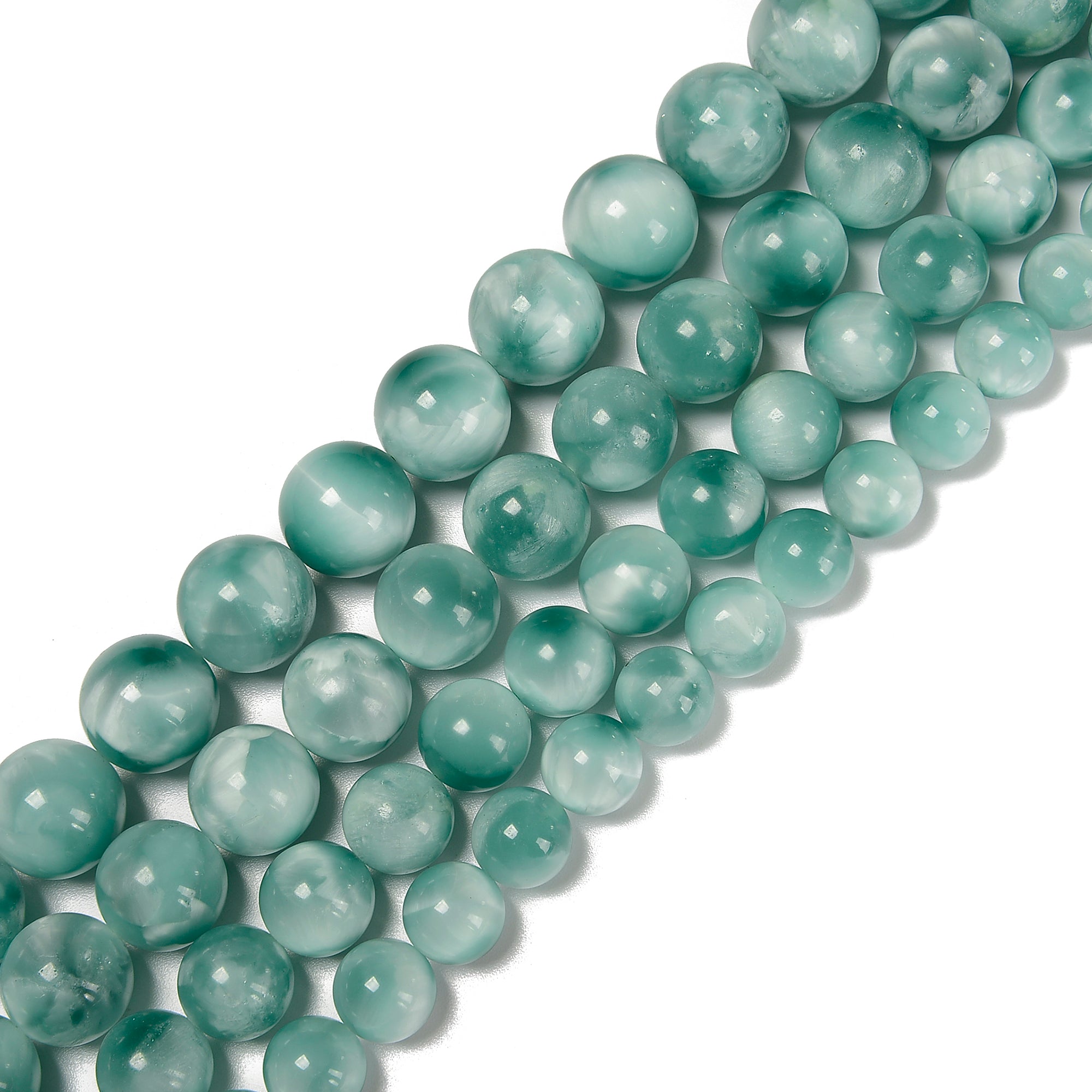 Iridescent Dark Green Moonstone Smooth Round Beads 14mm-20mm 15.5'' Strand - Perfect for Jewelry Making, DIY Crafts & Healing Crystal Bracelets