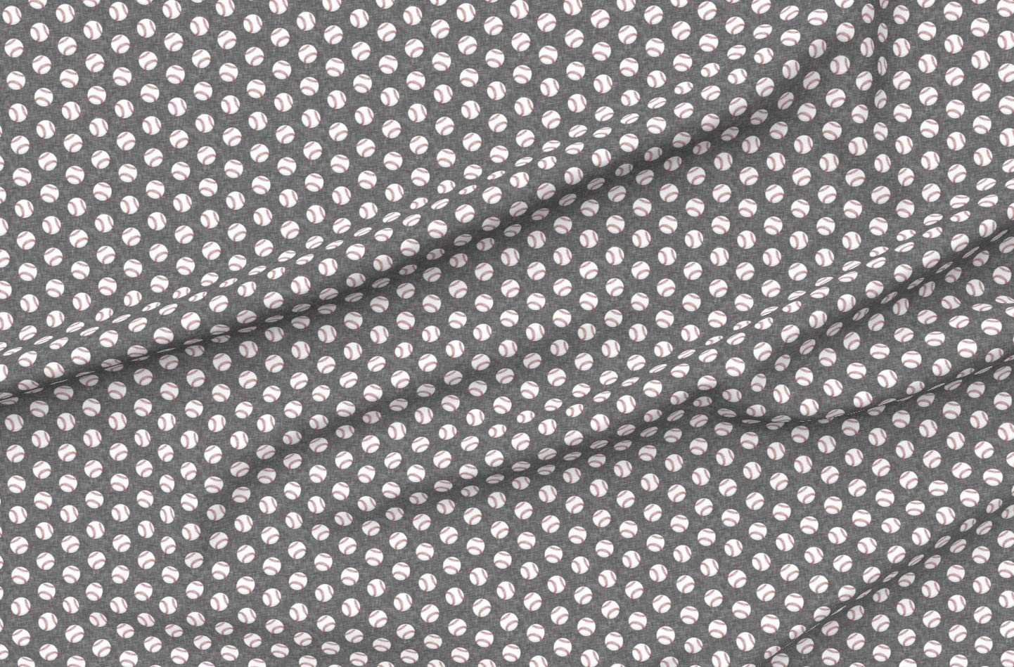 Baseball Game Printed Minky Fabric - Trendy Gray Baseballs Sports Design for Sewing Baby Blankets, Quilt Backing & Plush Projects - Soft Fat Quarter Fabric for DIY Crafts & Home Decor