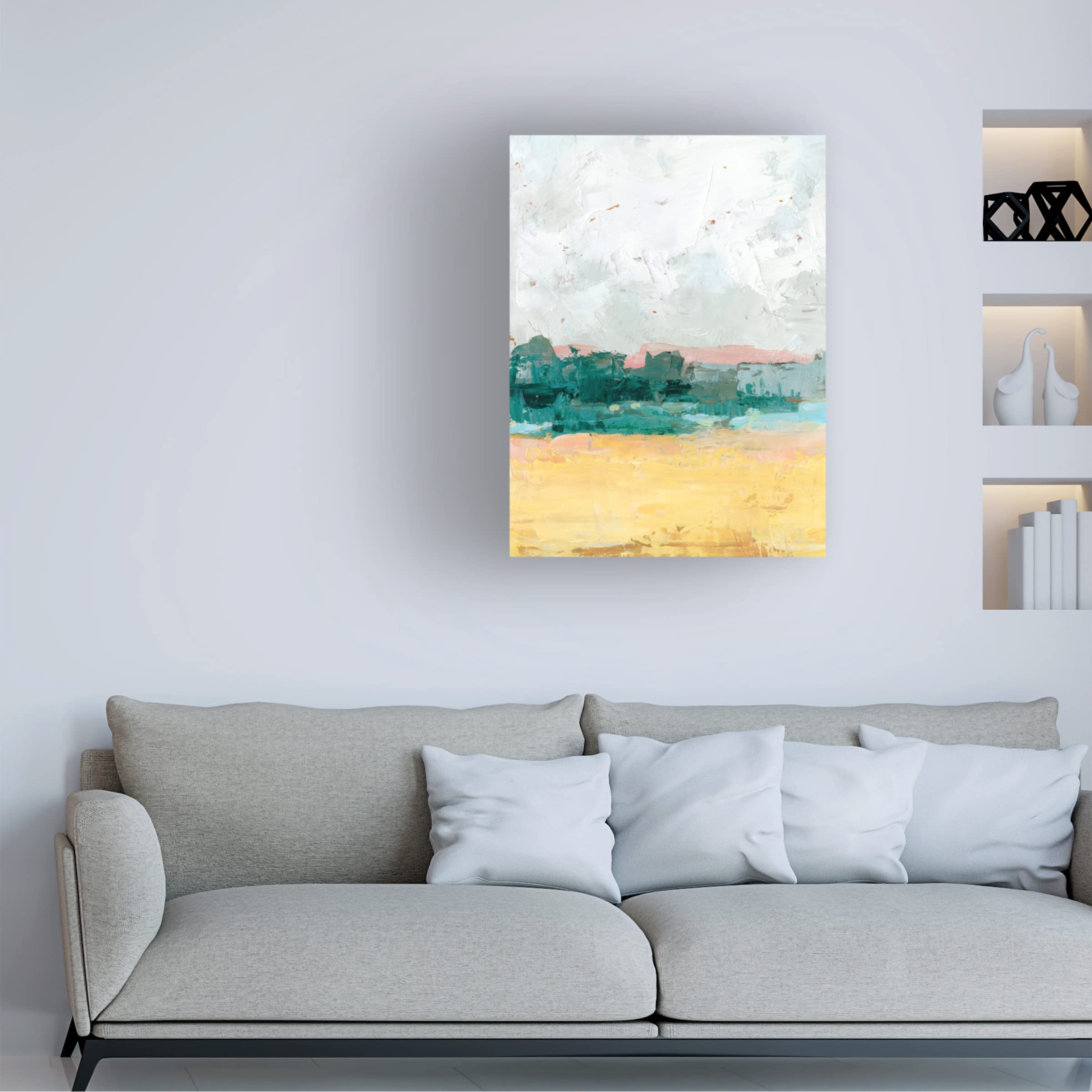 Trademark Fine Art 'Ochre Meadow I' Canvas Wall Art Print by Ethan Harper - Landscape Painting for Living Room, Bedroom & Office Decor