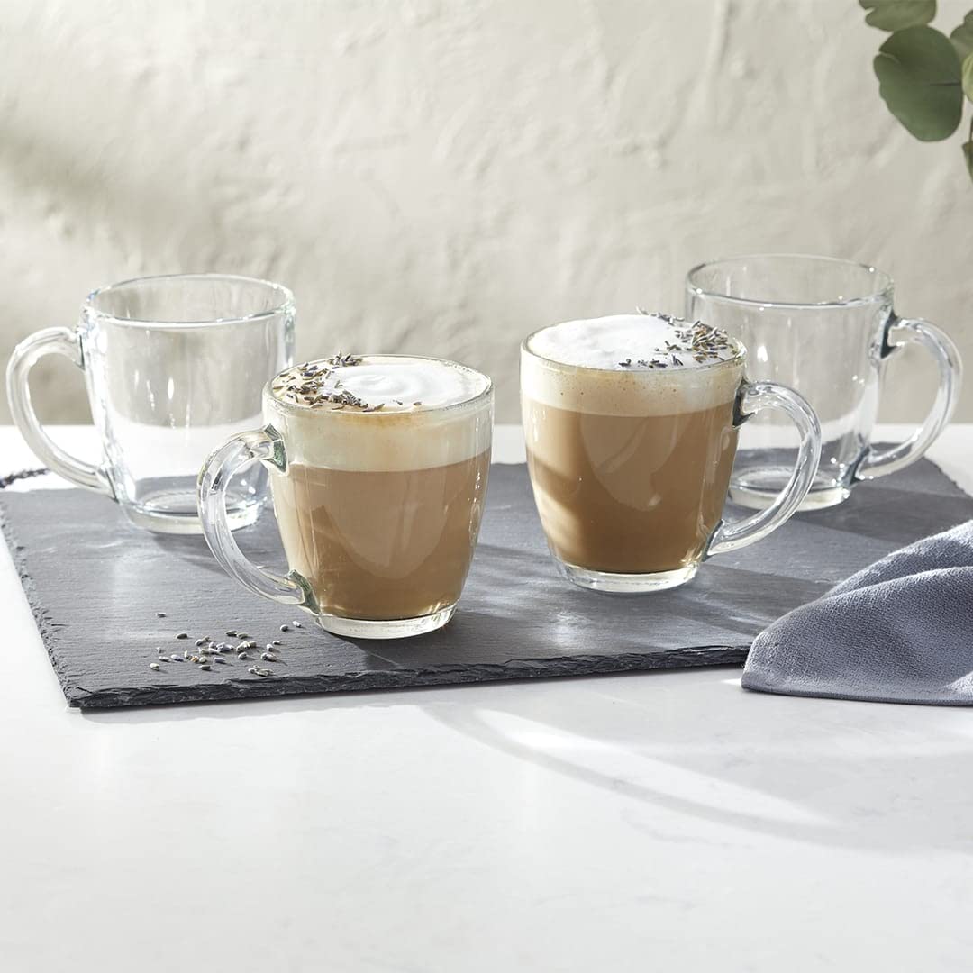 Libbey Tapered Glass Mugs - 15.5 oz Set of 8 - Clear Drinking Glasses for Coffee, Tea, Beer & Cocktails - Perfect for Home, Restaurant & Party Use