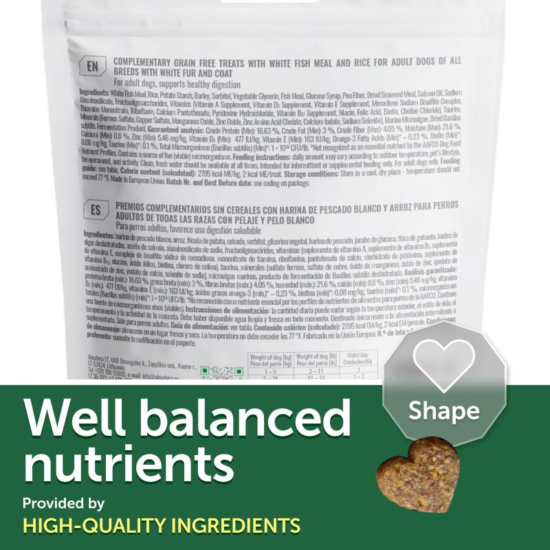 Premium Digestive Support Dog Treats with White Fish & Rice - Healthy Snacks for Adult Dogs - Ideal for Training, Rewards & Digestive Health