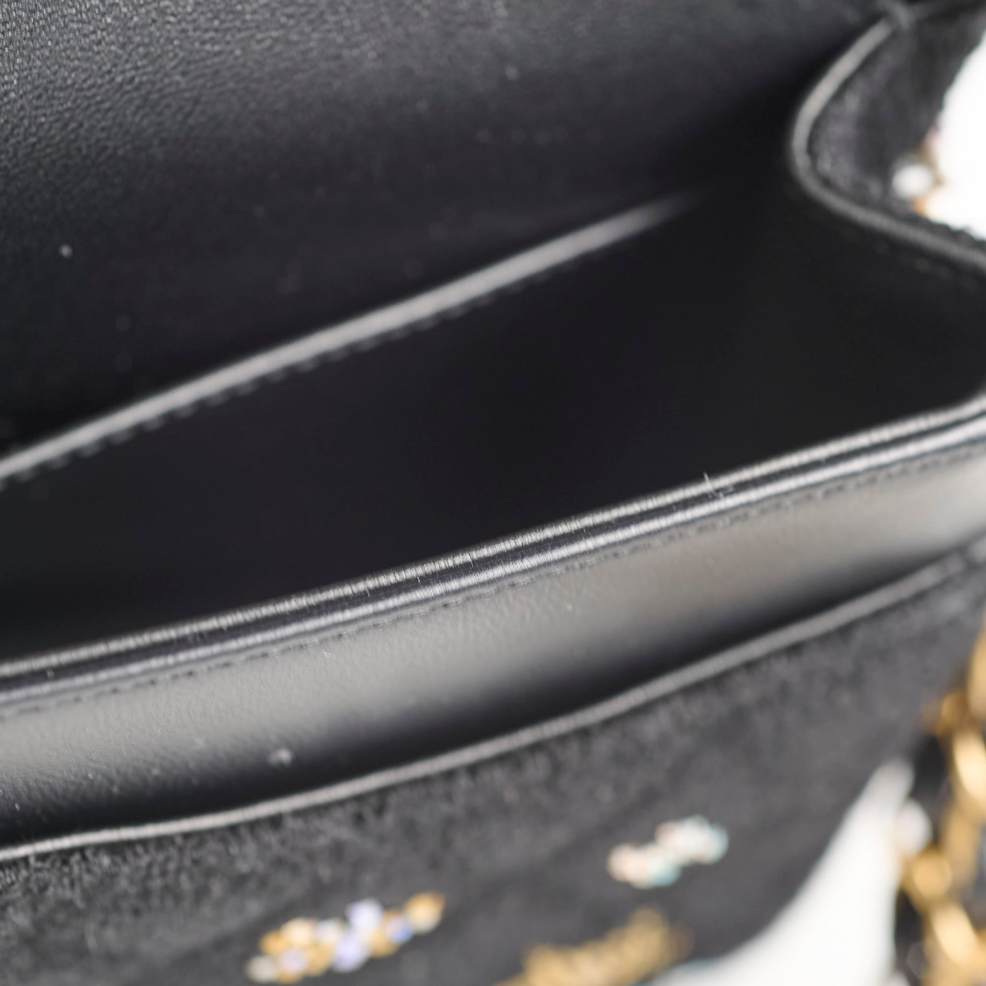 Chanel Medium Classic Crystal Embellished Flap Bag Black Microchip - Luxury Designer Handbag for Women, Evening Parties & Special Occasions