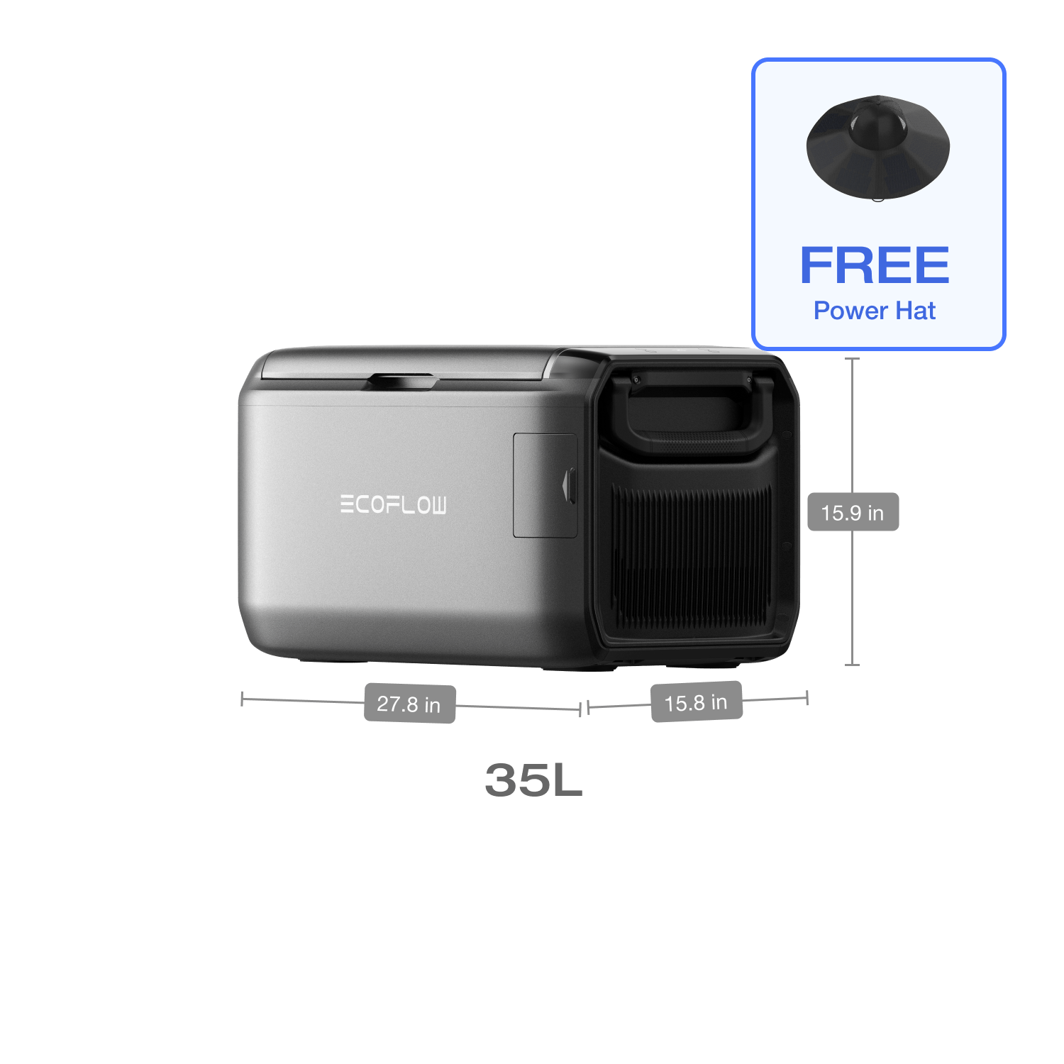 EcoFlow GLACIER Classic Portable Fridge Freezer - 12V/24V Car & Home Use, 30QT Capacity, APP Control for Camping, Road Trips & Outdoor Adventures