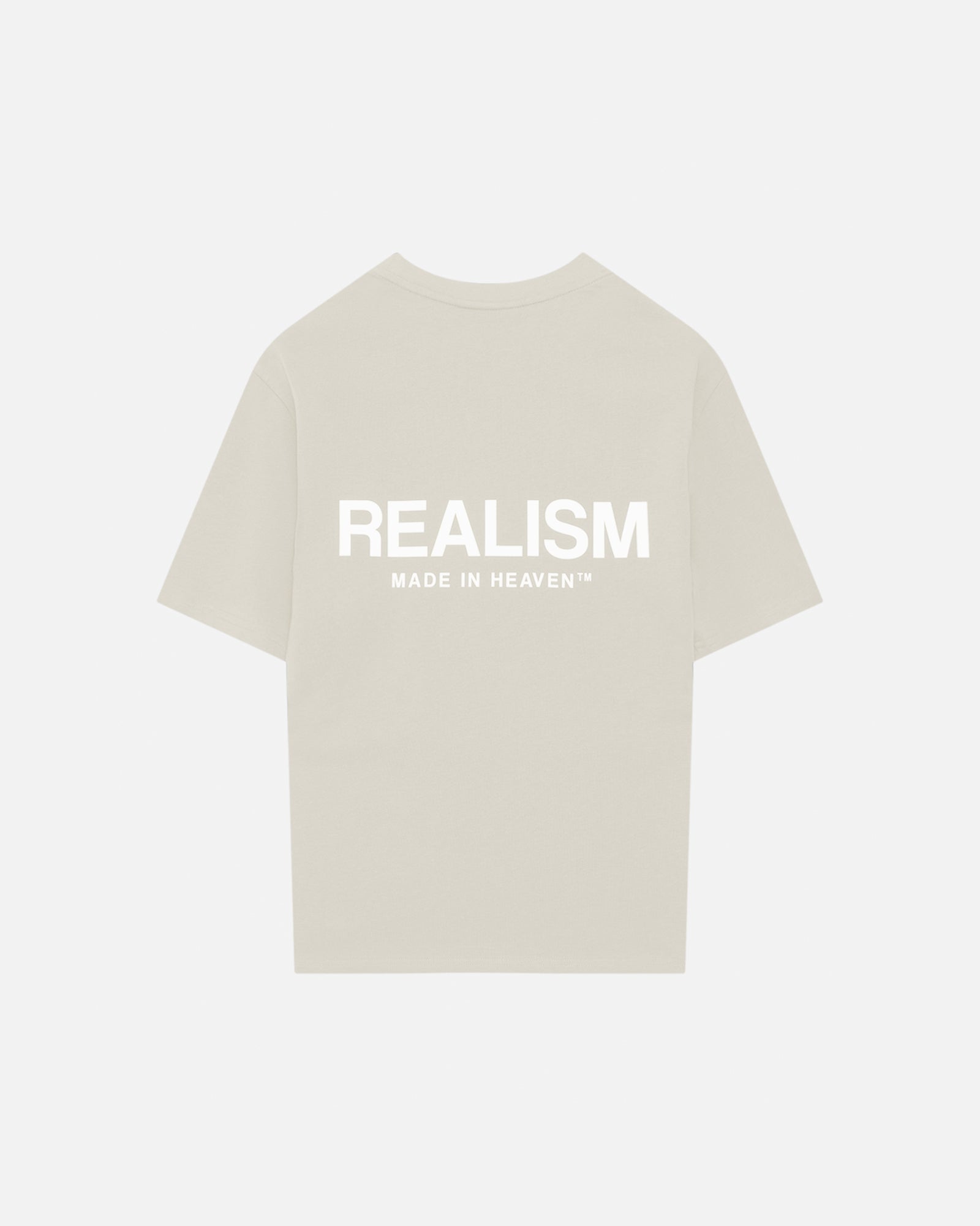 SSS Realism Heaven Logo Tee - Soft Wheat Color Cotton T-Shirt for Men & Women | Casual Streetwear, Graphic Tees for Everyday Wear