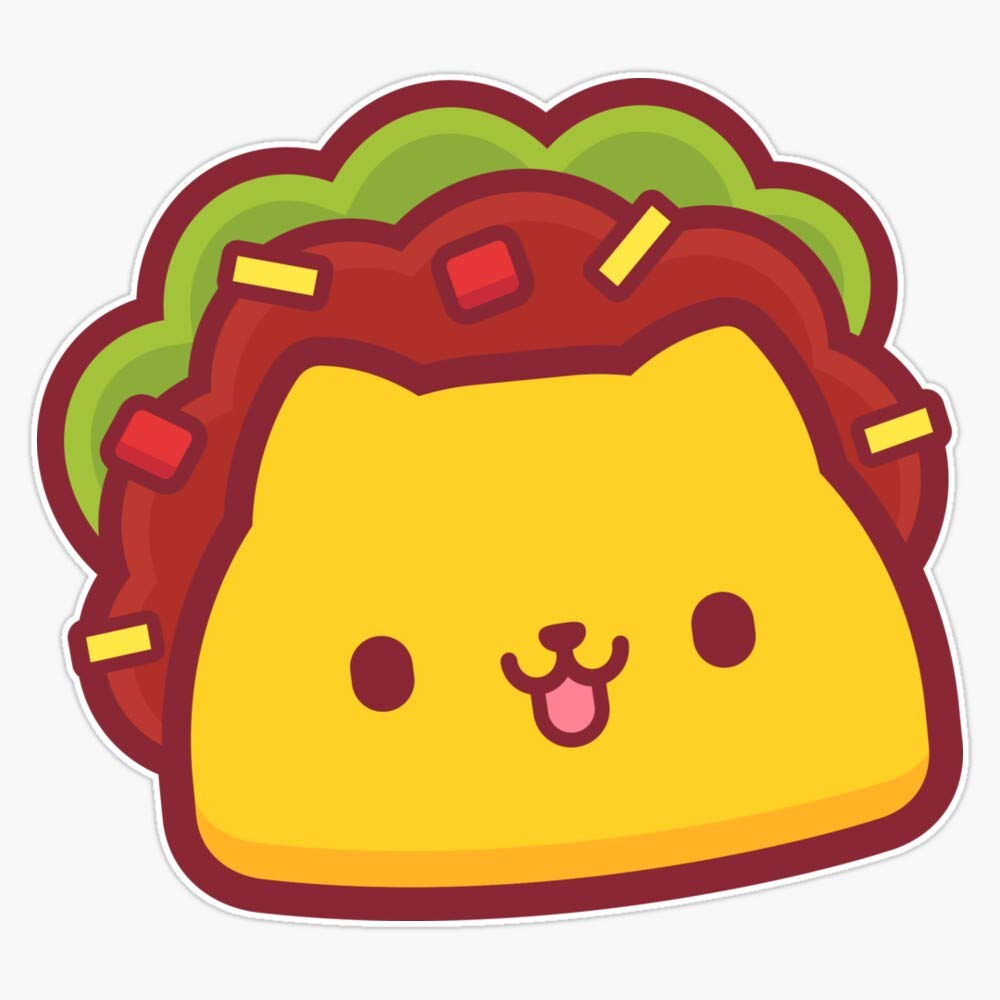 Piffle Taco Cat Sticker - Waterproof Vinyl Decal for Cars, Laptops & Water Bottles - 5 Inch Funny Bumper Sticker - Perfect for Car Decoration, Laptop Customization & Gift Giving