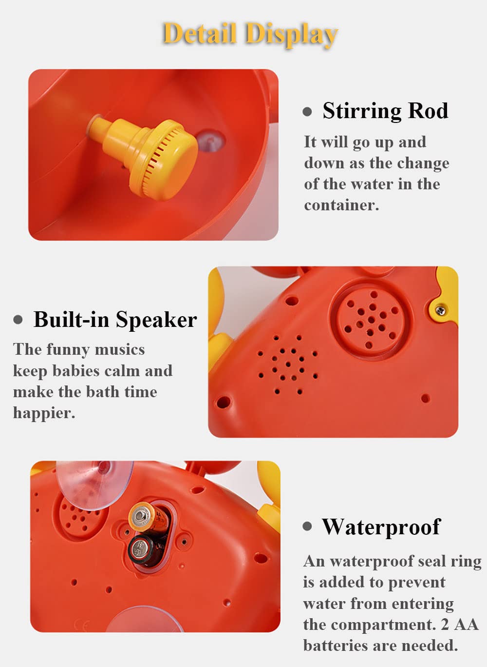 Electric Crab Bubble Maker for Bath Time - Kids Bathtub Toy with Music, LED Lights & Suction Cups | Fun Bubble Blower Machine for Toddlers & Baby Bath Play (Blue)