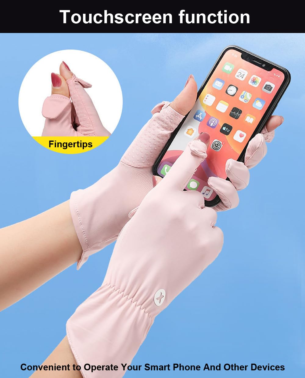 Ultra Thin Full Finger UV Protection Gloves for Women - Sun Protection Driving Gloves for Outdoor Activities, Gardening, and Daily Use