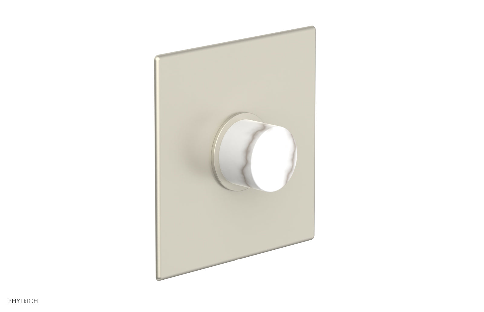 BASIC II 3/4 Thermostatic Shower Trim Kit - White Marble Finish - Perfect for Modern Bathroom Renovations & Spa-Like Shower Experience