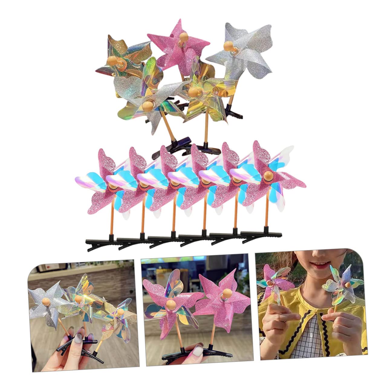 Fashionable Sequins Hair Barrettes 11pcs - Hair Clips for Women & Girls - Party & Daily Wear