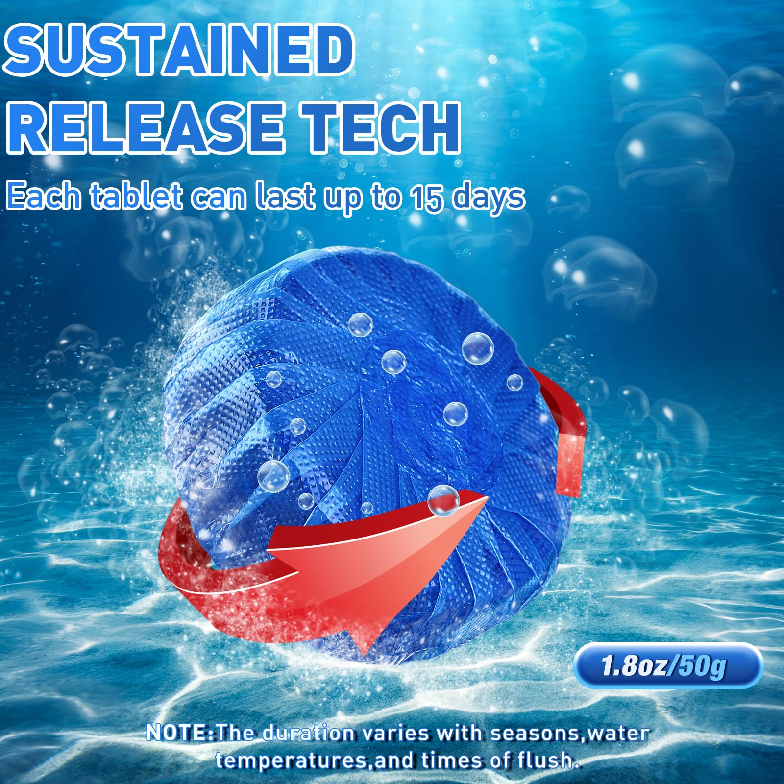 Automatic Flush Toilet Bowl Cleaner Tablets - 10 Pack | Powerful Toilet Tank Cleaning Balls with Deep Clean Blue Bubbles & Mild Lemon Scent | Bathroom Essentials for Fresh & Hygienic Toilets | Perfect for Homes, Hotels & Offices