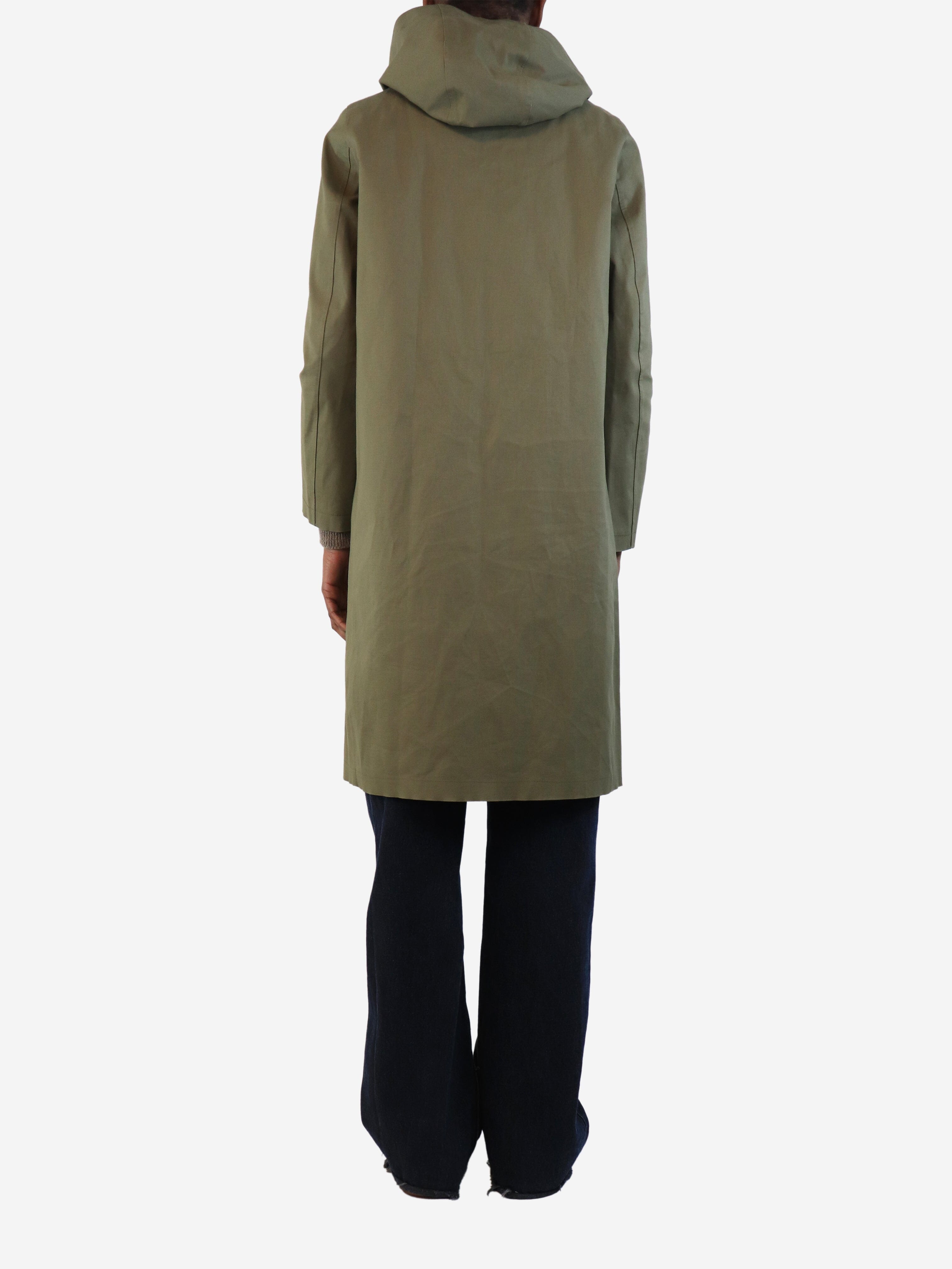 Waterproof Green Raincoat for Women - UK Size 6 | Lightweight Outdoor Rain Jacket for Hiking, Commuting & Dog Walking