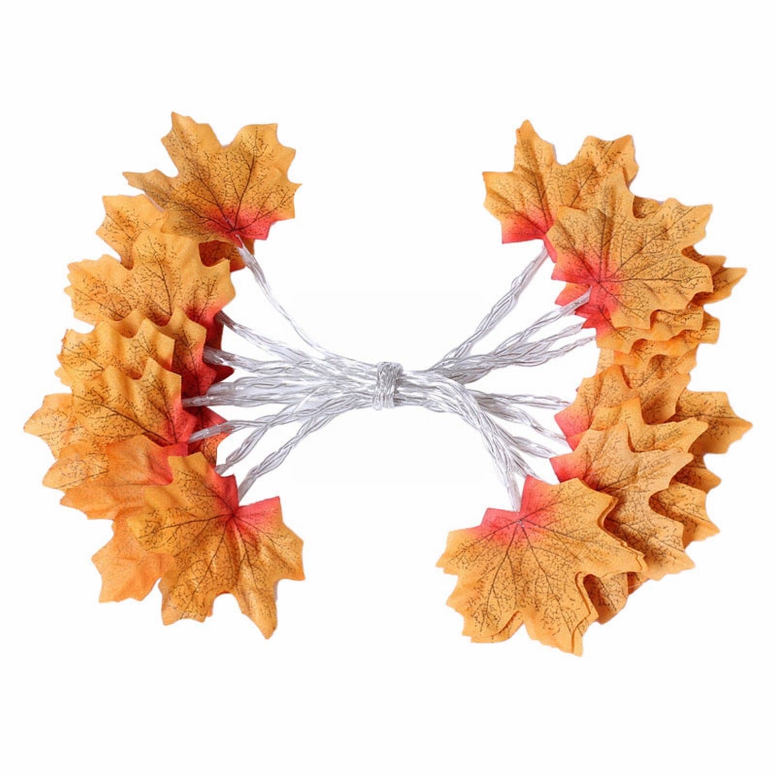 Thanksgiving & Halloween LED Maple Leaf String Lights - 10 Meters 100 LED Lights with Battery Box - Waterproof Indoor/Outdoor Decorative Lighting for Party, Garden, Patio, Wedding, Christmas Decorations (Double Leaf Design, 3 AA Batteries)