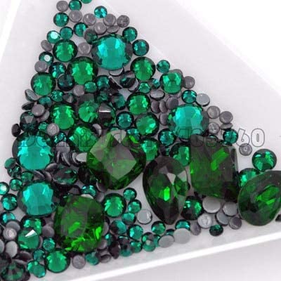 WorldCare® 1Pack Mixed Sizes & Shapes Multi-Colored Glitter Rhinestones - Flat Back Acrylic Gems for Nail Art, DIY Crafts & Home Decor (Style 13)