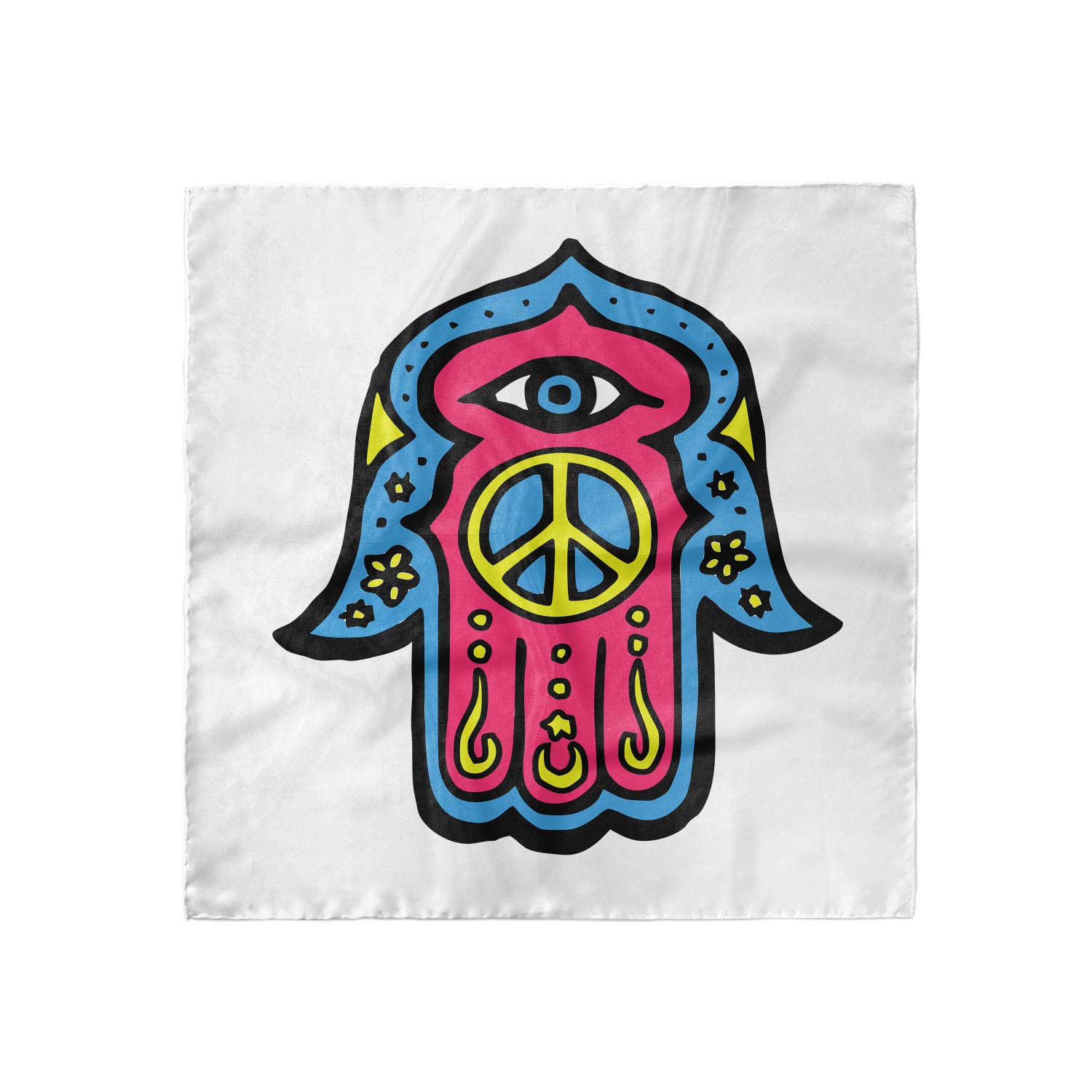 Ambesonne Hamsa Hair Scarf - Bohemian Head Wrap with Hand of Fatima Design for Women | Perfect for Yoga, Beach, Music Festivals & Boho Fashion Accessories